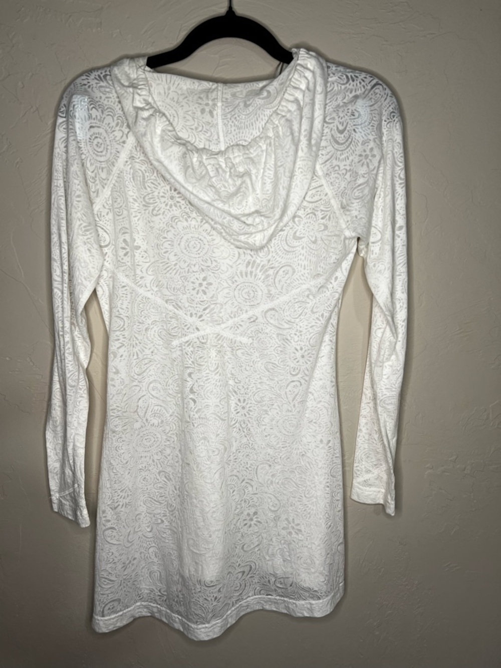 Athleta Burnout Riveria 2 White Tunic Hooded Top - Picture 10 of 12